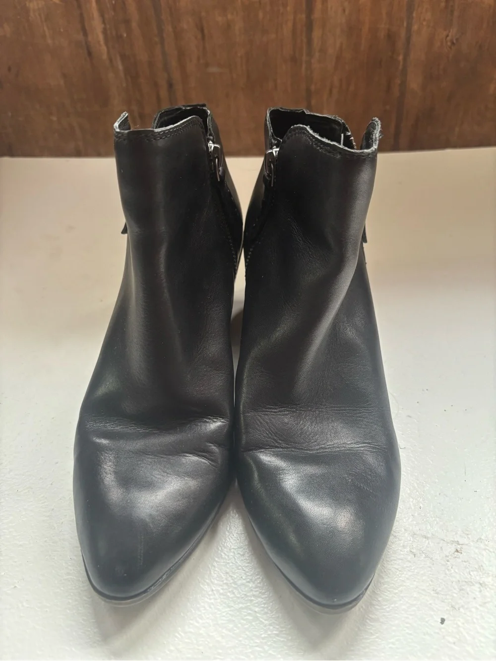 Frye Double Zip Judith Leather Ankle Boots Booties Black size 9